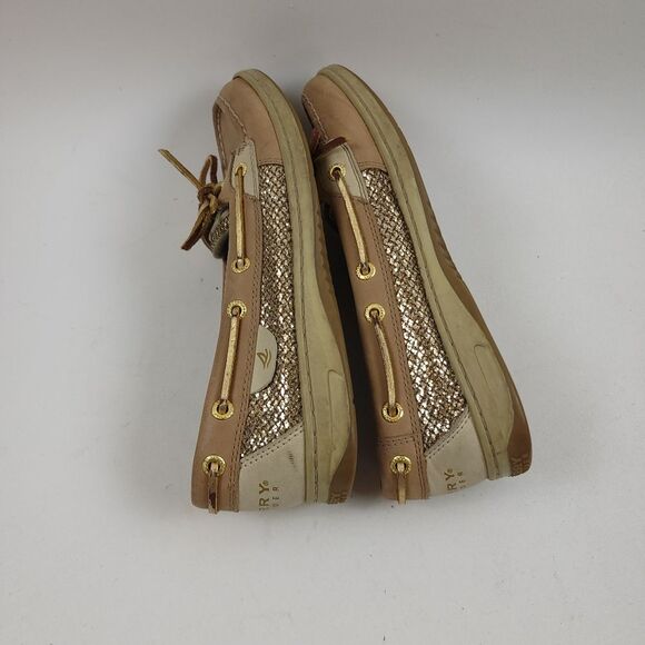 Sperry Top-Sider Angelfish Gold Glitter Boat Leather Shoe Size 7.5 M 9101759 - Picture 3 of 8